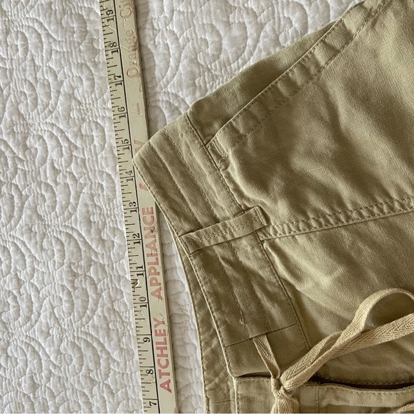 Ann Taylor Linen Culottes Tan Drawstring 4 Pockets Mid Rise Size 6 - Picture 10 of 12